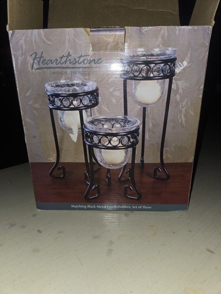 NEW...HEARTHSTONE CANDLE HOLDER