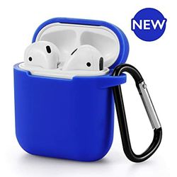 AirPods Silicone Case 1& 2 + Keychain Protective Case Cover Color Blue