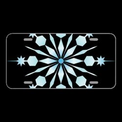 License Plate Novelty Car Front Snowflake Blue Crystal Flake Snow