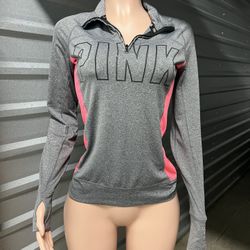 Victoria's Secret Pink Women Gray Track Jacket Size S