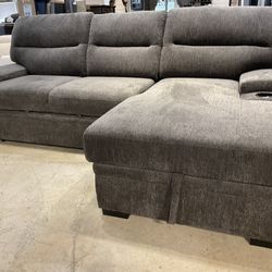 New Double sleeper sofa bed with chaise/storage space