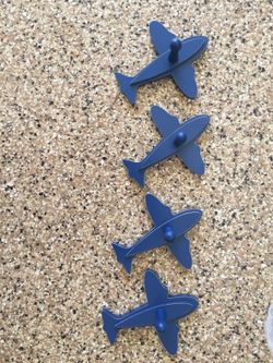 Blue Airplane Kid's Wall Pegs Room Decor