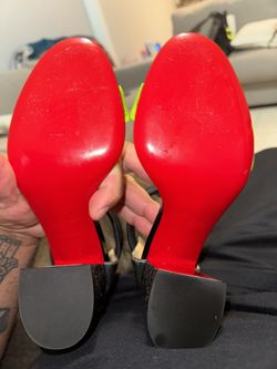 Christian Louboutin Tennis Elbow Black Green PVC Red Bottom for Sale in Kissimmee FL OfferUp