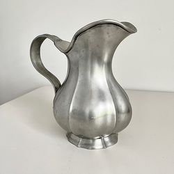 MATCH Pewter Fluted Pitcher Flower Vase 9 inches High