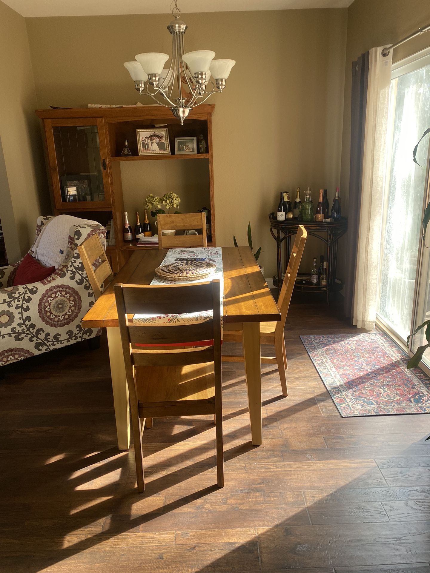 Dining Table Pierwood For Chairs Asking Price $250