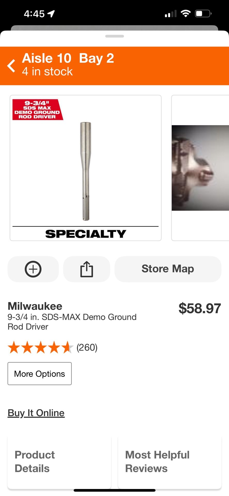 Milwaukee Specialty Ground Rod DRIVER SDS MAX
