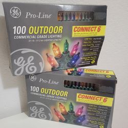 2 GE Pro-Line 100-count Outdoor Commercial Grade Christmas Light