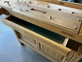 White gate double sale vise woodworking bench