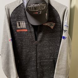 New England Patriots Sweat Jacket With Hat