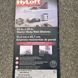 Hyloft 36-Inch X 18-Inch Adjustable Steel Wall Shelf with Hanging Rod