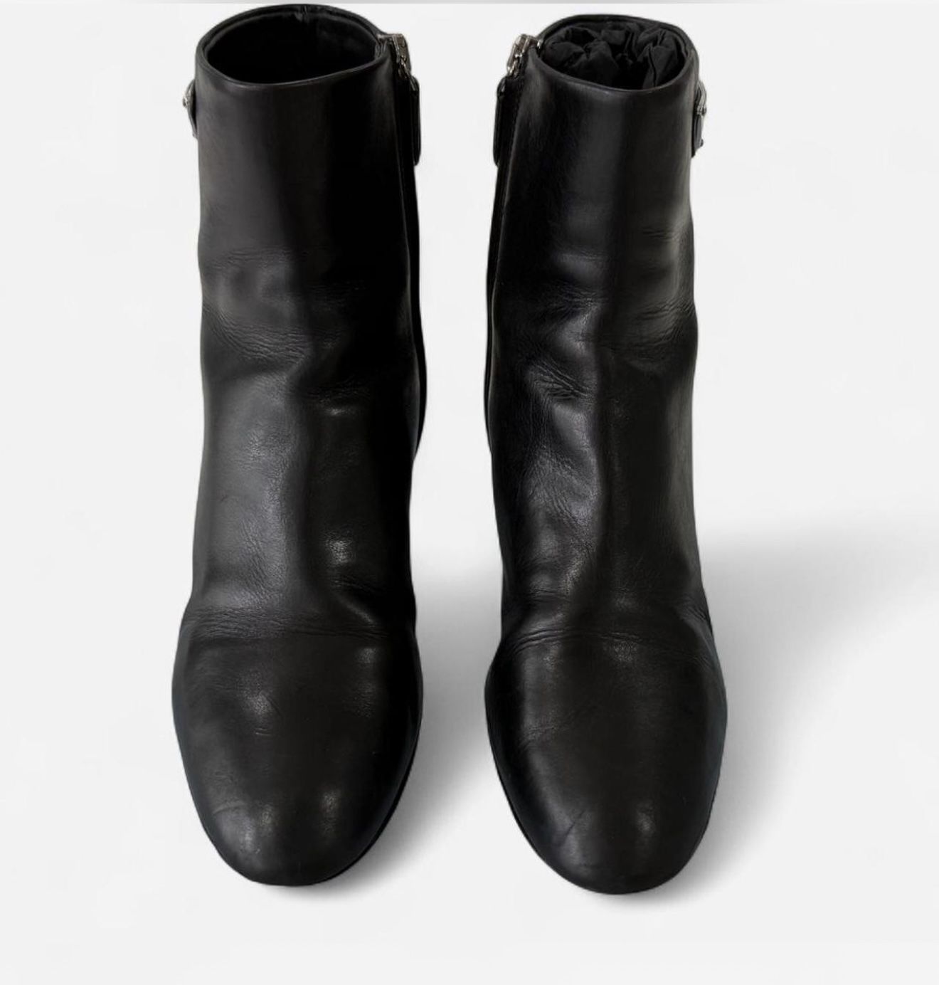 Prada Black Leather Ankle Boots