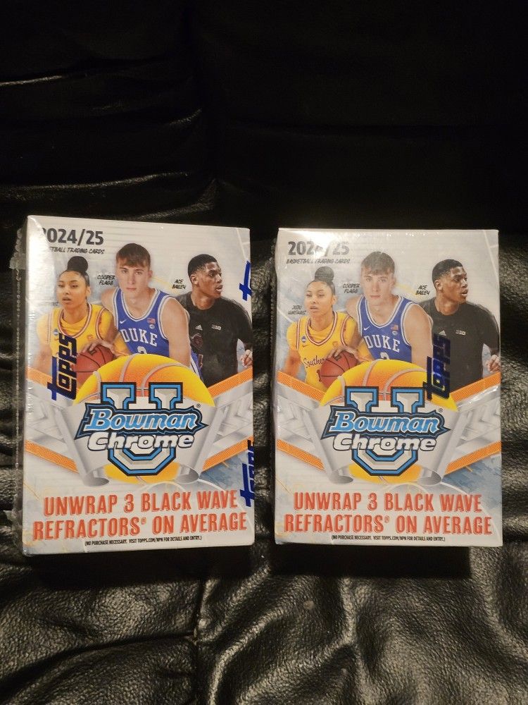 2024-25 Bowman Chrome University Basketball Blaster Box! 2 Box Lot! Copper Flagg