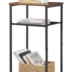 3 Tier End Table,  Rack, Shelf Narrow Side Table with Storage, Nightstand for Small Spaces