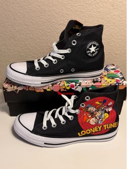 Converse Looney Tunes Chuck Taylor All Star Hi Black Shoes Women’s 6 160901F NIB