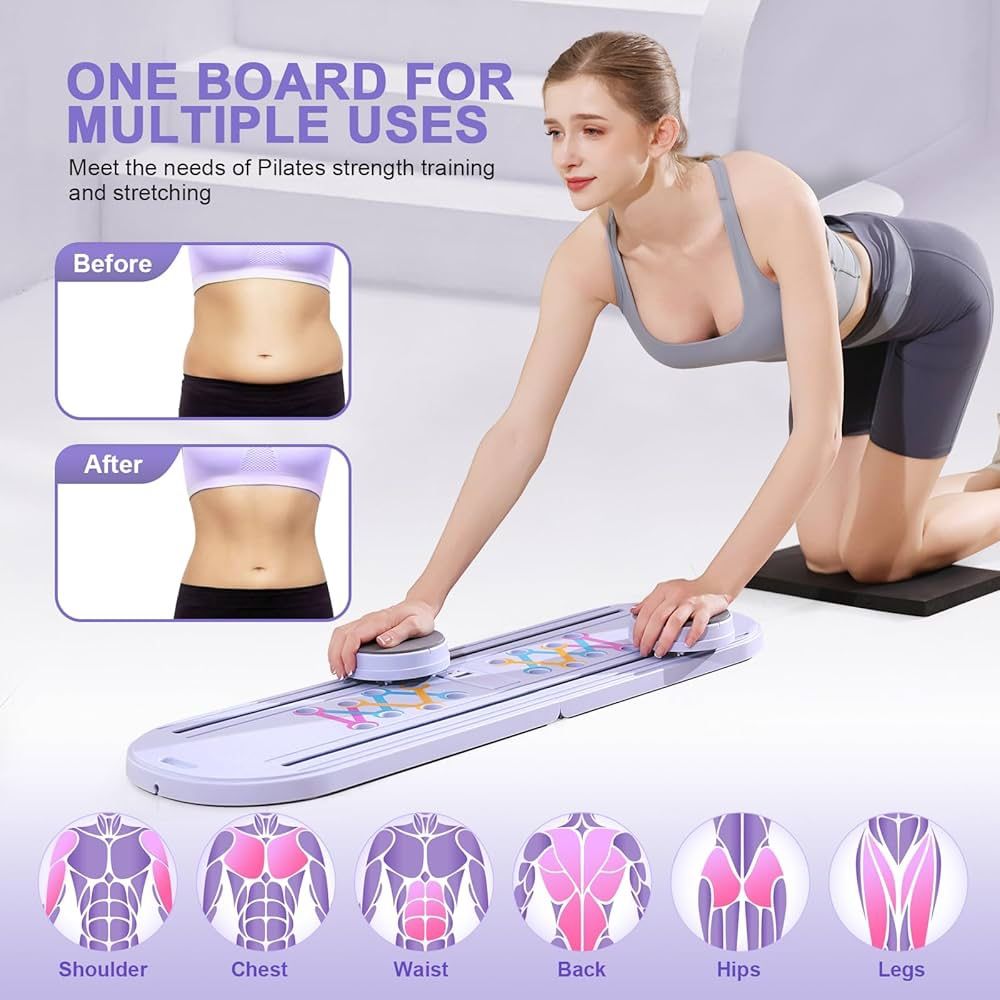 Portable Foldable Pilates Board Reformer Set 7-in-1 Home Workout