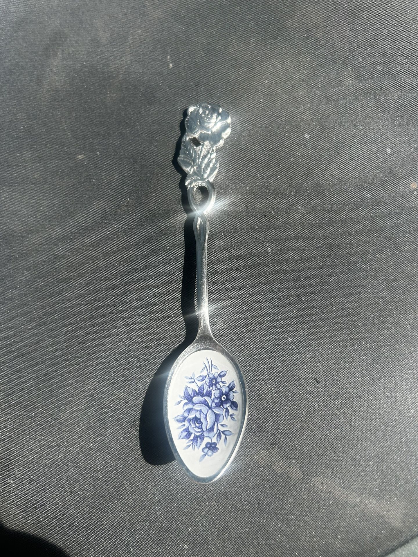 Vintage Blue China Sugar Spoon