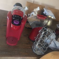 Coffee machine, popcorn, machine, and coffee cup holder