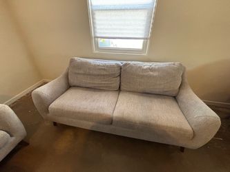 Light khaki Fabric Two-Seat Sofa