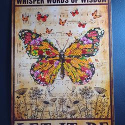 Metal Sign Whisper Words Wisdom Let It Be Butterflymusic Wall Art Room Aesthetic