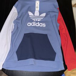 Adidas Hoodie Sweater Blue/White/Red (New) 2XL