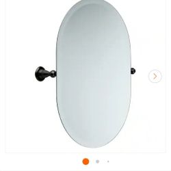 Delta
Porter 26 in. x 23 in. Frameless Oval Bathroom Mirror with Beveled Edges in Oil Stainless Steel 