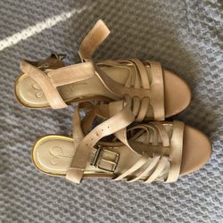 Jessica Simpson Jenaa Platform Wedge Sandals, Size 10 Buff Ruby Tu JS-JENNA. NEW