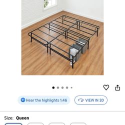 Queen Size Frame & Queen Size Mattress (like New) 