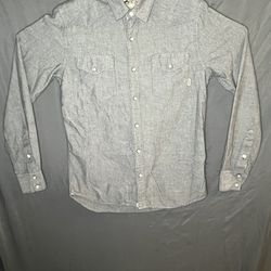 Men's Vans Classic Fit Denim Style Look Button-Front Long Sleeve Pocket Shirt