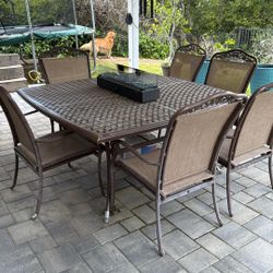 Price Drop  Aluminum Patio Table-And Chairs With Hole In Center For Umbrella 