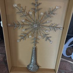 Silver Beaded Tree Topper