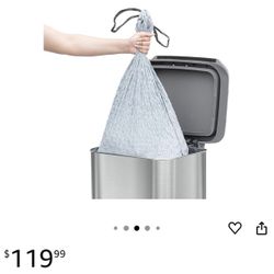 Stainless steel step trash can