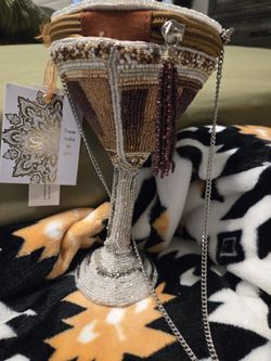 Espresso Martini Glass Beaded Purse