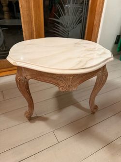 FREE Carved Wood and Marble Side Table
