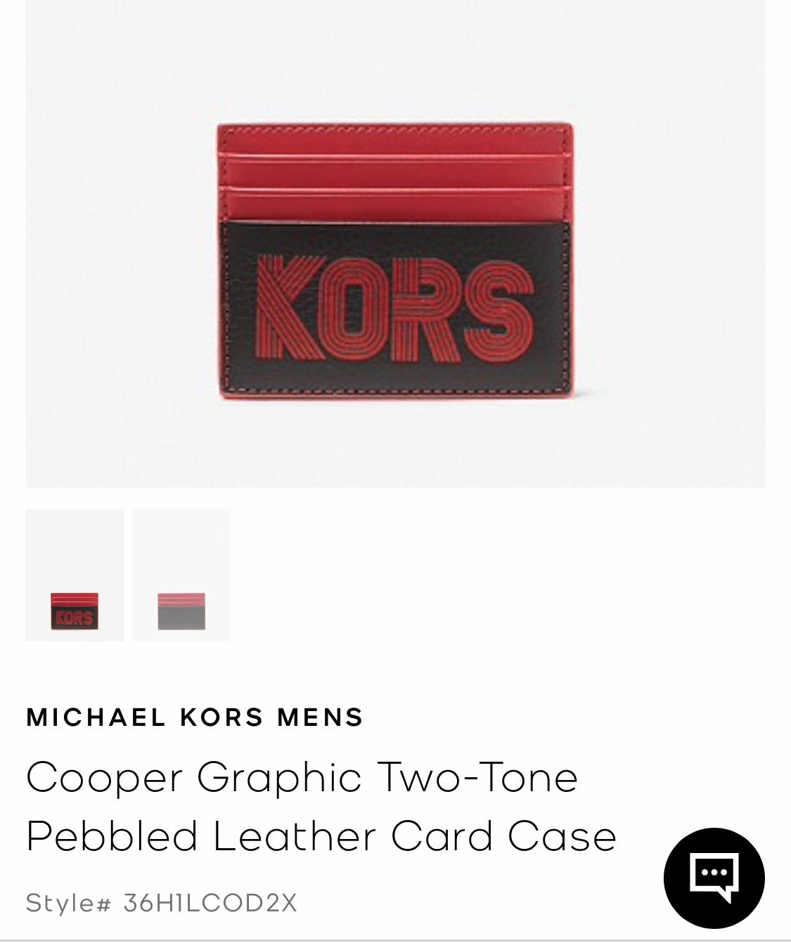 Michael Kors Men Cooper Graphic Two-Tone Pebbled Leather Card Case