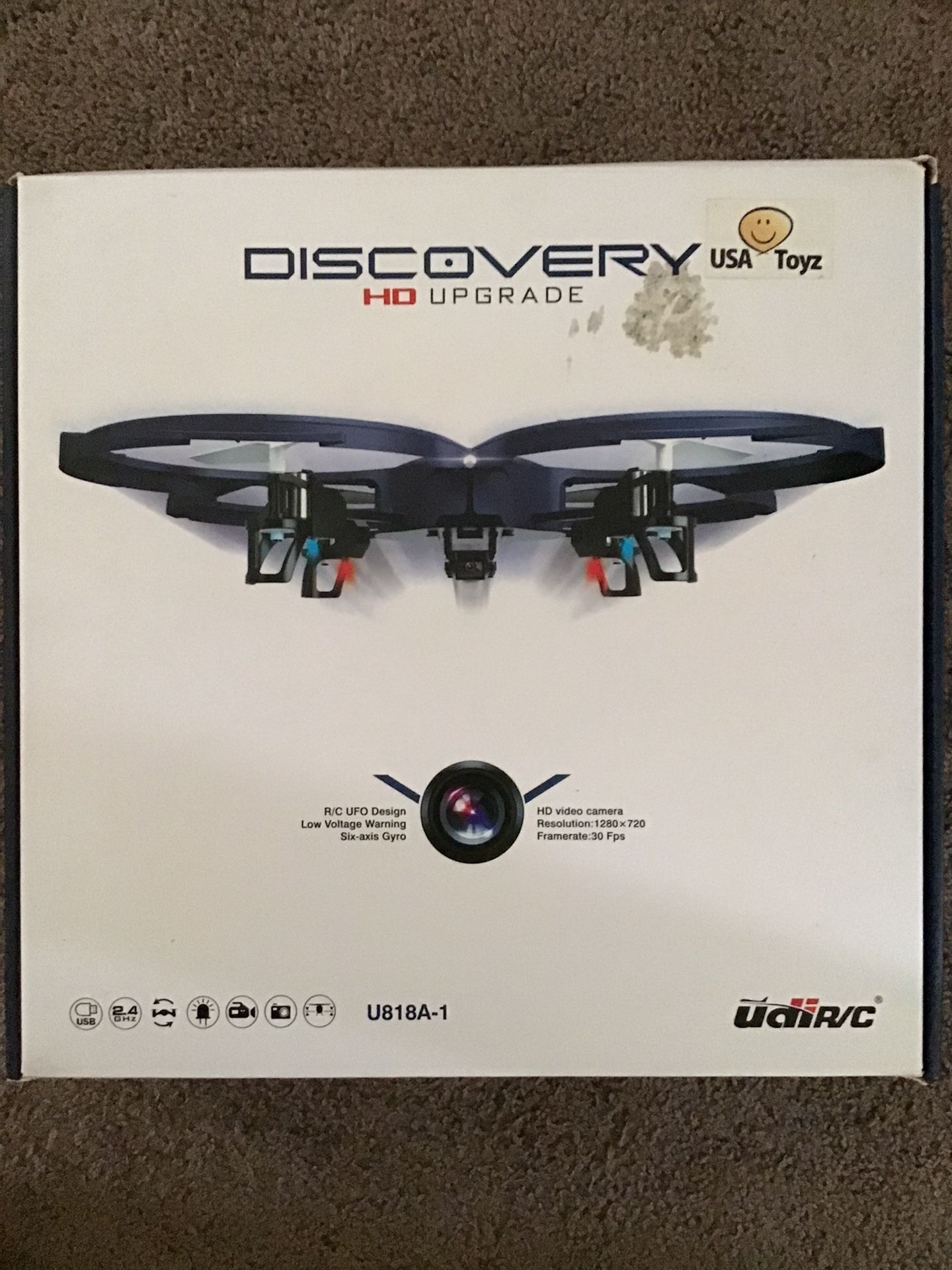UDI U818A HD 2.4GHz 4CH 6 Axis Gyro Headless Mode RC Quadcopter Drone w/ HD 2MP