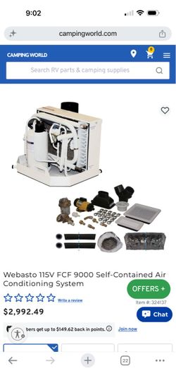Webasto FCF 9000 115V Self-Contained Marine Air Conditioning System / Sistema de Aire Acondicionado Marino – Nuevo