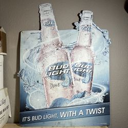 Bud Light Lime Tin Sign. 24”x33”