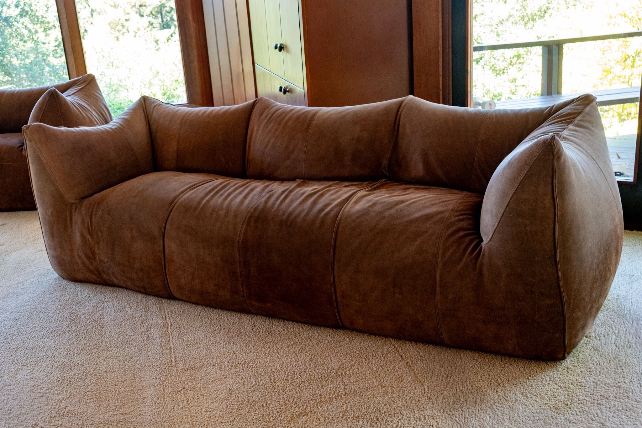 B&B Italia Mario Bellini Le Bambole 3 Seater Suede Couch