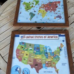  US and World Maps In Frames