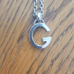 Silver G Pendant Necklace 