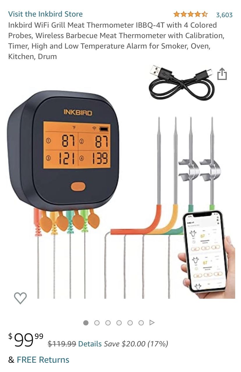 InkBird Smart Wireless BBQ Thermometer IBT 4XS