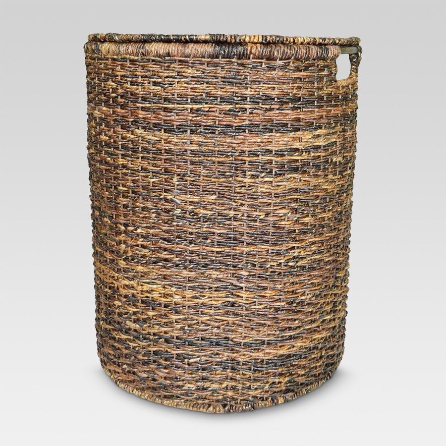 Threshold Dark Global Brown Wicker Laundry Hamper