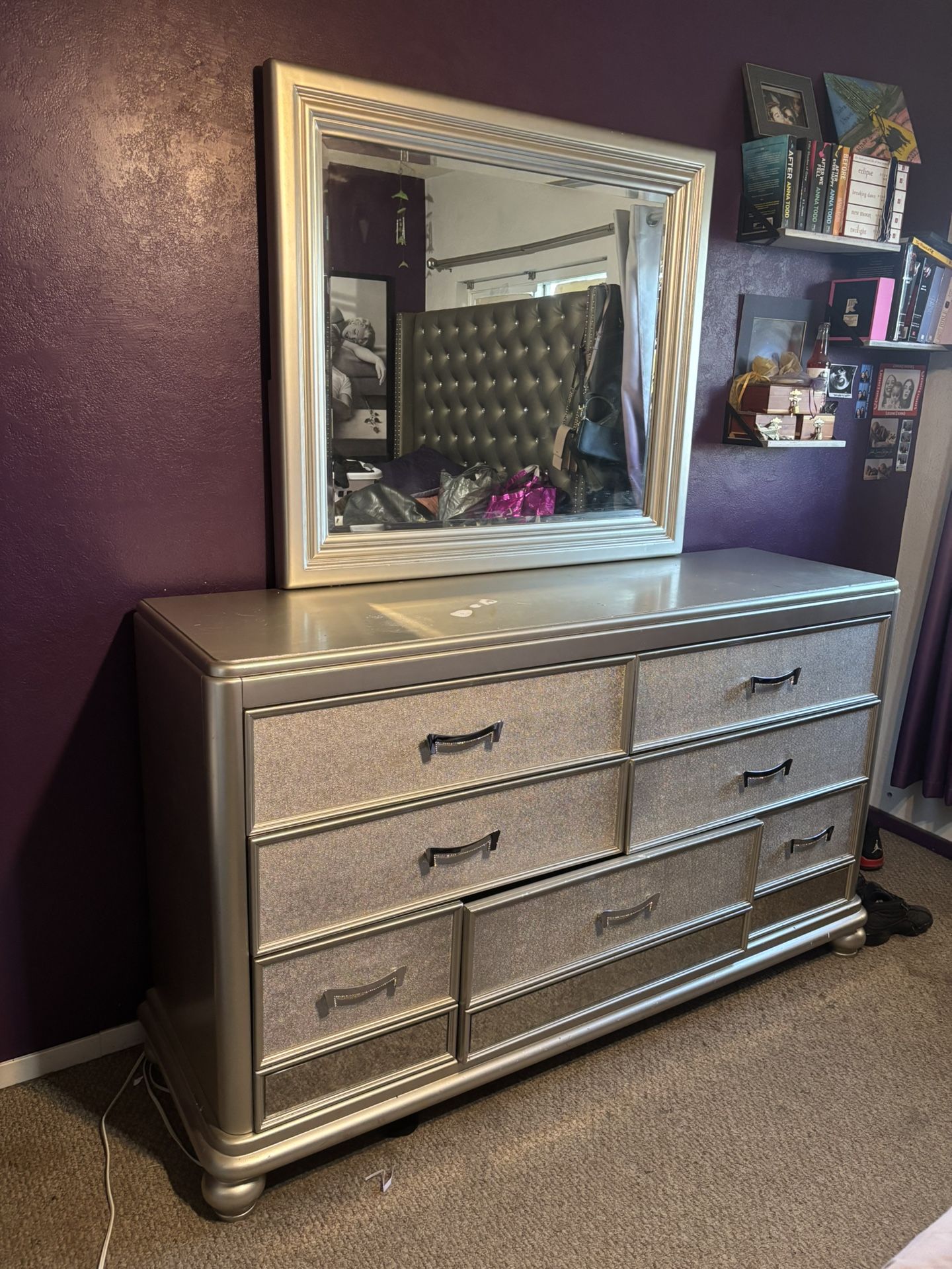 Dresser, Mirror, & Nightstand