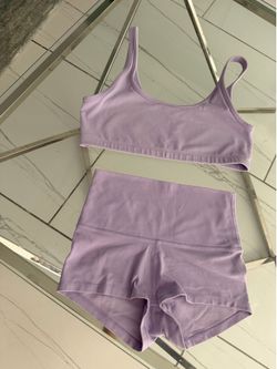 Aritzia tna lilac sports bra and yoga shorts