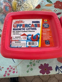 Upper and lower case magnetic letters