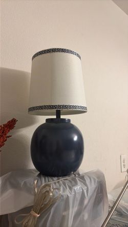 Blue Lamp with white shade