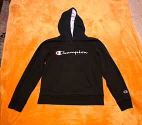 Champion Signature Fleece Hoodie Boys Sz Large Athletic Casual Black Sweater