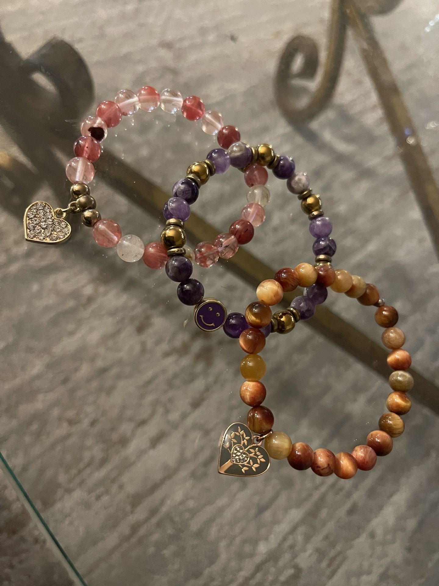 3 Gemstone Bracelets 