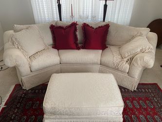 Curved Sofa with Matching Ottoman