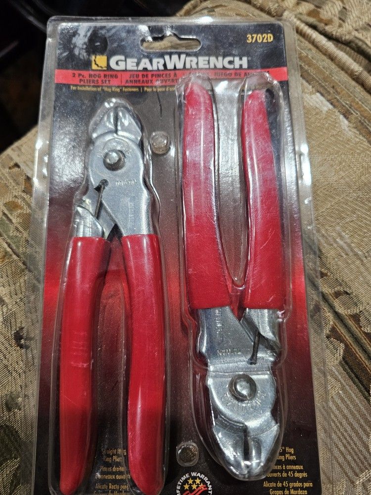 GEARWRENCH 2 Pc. Straight & 45° Hog Ring Plier Set - 3702D One Size, Multi , Brand New